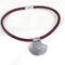 Silver Shield Pendant on Maroon Metallic Cord Necklace - VP's Jewelry