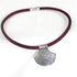 Silver Shield Pendant on Maroon Metallic Cord Necklace - VP's Jewelry