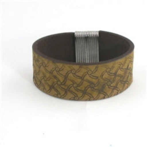 Brown Wide Cuff Leather Bracelet for a Man - VP's Jewelry