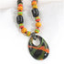 African Fair Trade Kazuri Necklace in Black, Green and Buttercup
