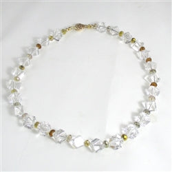 Buy Rock crystal quartz cube necklace gold clasp