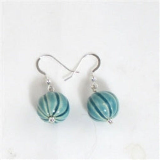 Aqua Claycult Cambodia Fair Trade Earrings - VP's Jewelry