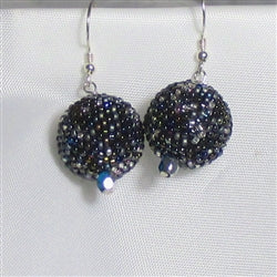 Dark Blue Seed Bead Earrings - VP's Jewelry