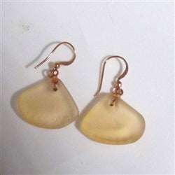 Buy peach seaglass earring on copper ear wires