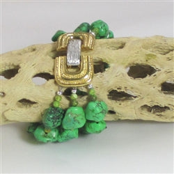 Multi-strand Apple Green Turquoise Bracelet Handmade - VP's Jewelry 