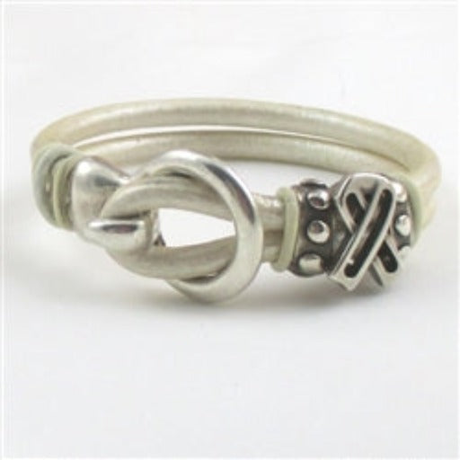 White Awareness Leather Cord Bracelet - VP's Jewelry
