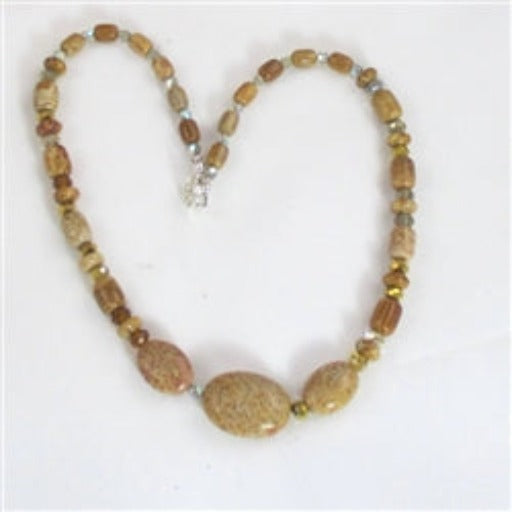 Buy exquisite designer Classic gemstone petrified palmwood necklace