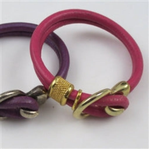 Round Leather Bracelet With Hook Clasp - VP's Jewelry