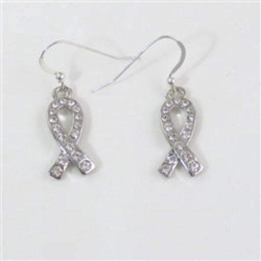 Crystal Awareness Ribbon Earrings - VP's Jewelry