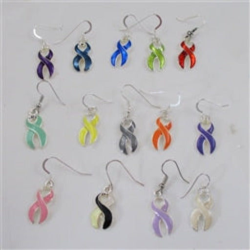 Awareness ribbon charm earrings - Earrings for a cause