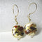 Handmade Bead Kazuri Earring in Cream Brown and Gold - VP's Jewelry