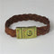 Cognac Leather Bracelet Unisex Braided Leather Bracelet - VP's Jewelry