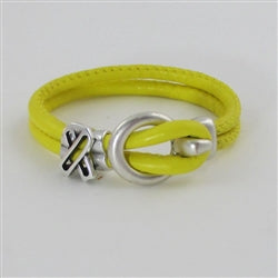 Bright Yellow Awareness Leather Cord Bracelet - VP's Jewelry