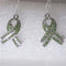 Buy sparkly green rhinestone ribbon awareness earrings