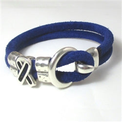 Blue Awareness Suede Cord Bracelet Unisex - VP's Jewelry