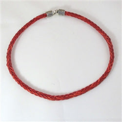 Rust Braided Leather Necklace Unisex - VP's Jewelry