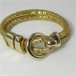 Sparkly Metallic Gold Leather Cord Bracelet - VP's Jewelry