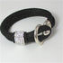 Black Metallic Cotton Cord Bracelet Rhinestone Accent - VP's Jewelry