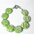 Kazuri Bracelet in Cream & Green Handmade Fair Trade Beads - VP's Jewelry