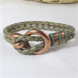 Best buy braided leather  bracelet copper accents