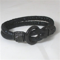 Sparkly balck metallic cord with a jet black accents