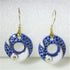 Big Blue White & Gold Ceramic Hoop Earrings - VP's Jewelry