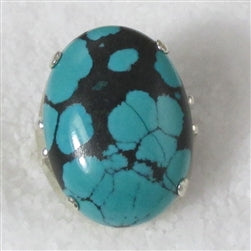 Man's Southwestern Turquoise Silver Ring Size 11 - VP's Jewelry