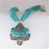 Classic Mosaic Turquoise & Topaz Pendant on Multi-strand Necklace - VP's Jewelry
