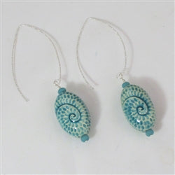 Handmade Fair Trade Bead Aqua Earrings Dangling Style - VP's Jewelry