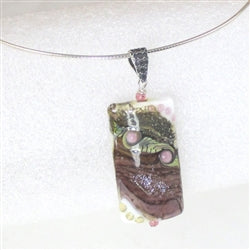 Handmade Purple Artisan Glass Bead Lampwork Pendant Necklace - VP's Jewelry