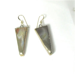 Coppery Gold Metallic Artisan Handmade Earrings Raku Glaze - VP's Jewelry  
