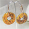 Orange Artisan Handmade Earrings Raku Glaze Copper Hoops - VP's Jewelry  