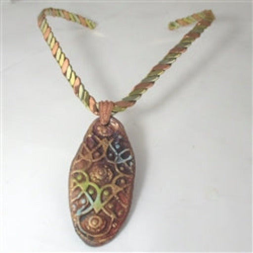 Tri-color Raku Choker Pendant Necklace - VP's Jewelry