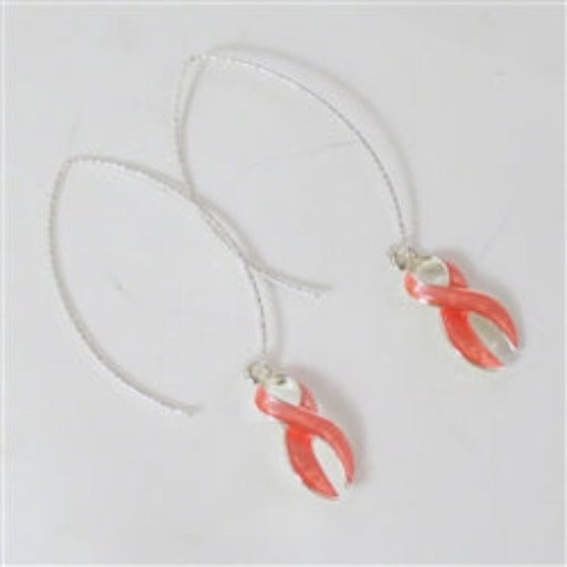 Orange wareness ribbon charm earrings