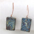 Iridescent Dark Blue Artisan Handmade Copper Earrings Raku Glaze - VP's Jewelry  