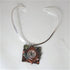 Choker Handmade Rich Gold & Copper Raku Pendant Silver Neck Wire - VP's Jewelry