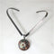 Gunmetal Choker with Handmade Rust Luster Raku Glazed Pendant - VP's Jewelry