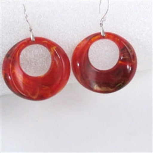 Bold Red & Silver Earrings Light Weight - VP's Jewelry