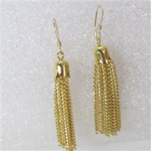 Gold Chain Tassel Drop Earrings - VP's Jewelry