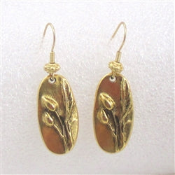 Antique Gold Oval Earrings Classic Earrings - VP's Jewelry