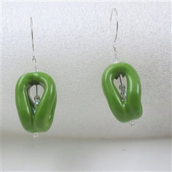 Handmade Green Apple Kazuri Earrings