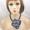 Big Blod Navy Blue Cotton Climbing Cord Necklace Unique Design - VP's Jewelry