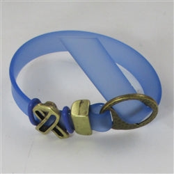 Light Blue Awareness Ribbon Bracelet Buckle Clasp Soft Vinyl Cord - VP's Jewelry