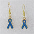 Light blue ribbon charm earrings