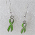 Lime green  ribbon charm earrings