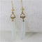 Buy frosted white sea glass teardrop earring on gold ear wires