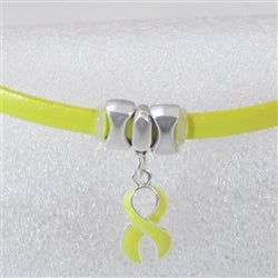 Yellow Choker Awareness Ribbon Minimalist Narrow Necklace - VP's Jewelry
