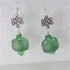 Buy frosted green sea glass teardrop earring on sterling silver ear wires
