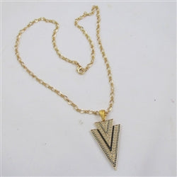 Fancy Arrowhead Pendant on Gold Chain Necklace - VP's Jewelry