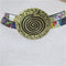 Multi-colored Leather Ribbon Choker Necklace with Antique Gold Accent - VP's Jewelry